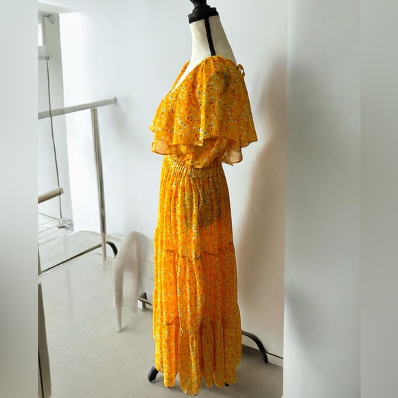 Buddy Love  Flutter Sleeve Yellow Spring Resort Maxi Dress -  Small NWT - Picture 6 of 6